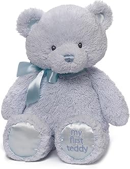 Baby, My First Teddy Bear, Ultra Soft Animal Plush Toy for Babies and Newborns, Blue, 15”