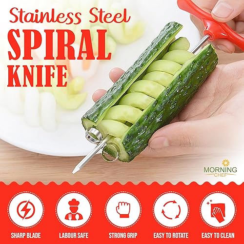 Miniatura 5 de OXOX Dos Verduras Espiral Cuchillo Tallado Herramientas Plátano Pepino Ensalada Chopper Manual Espiral Tornillo Slicer Spiralizer