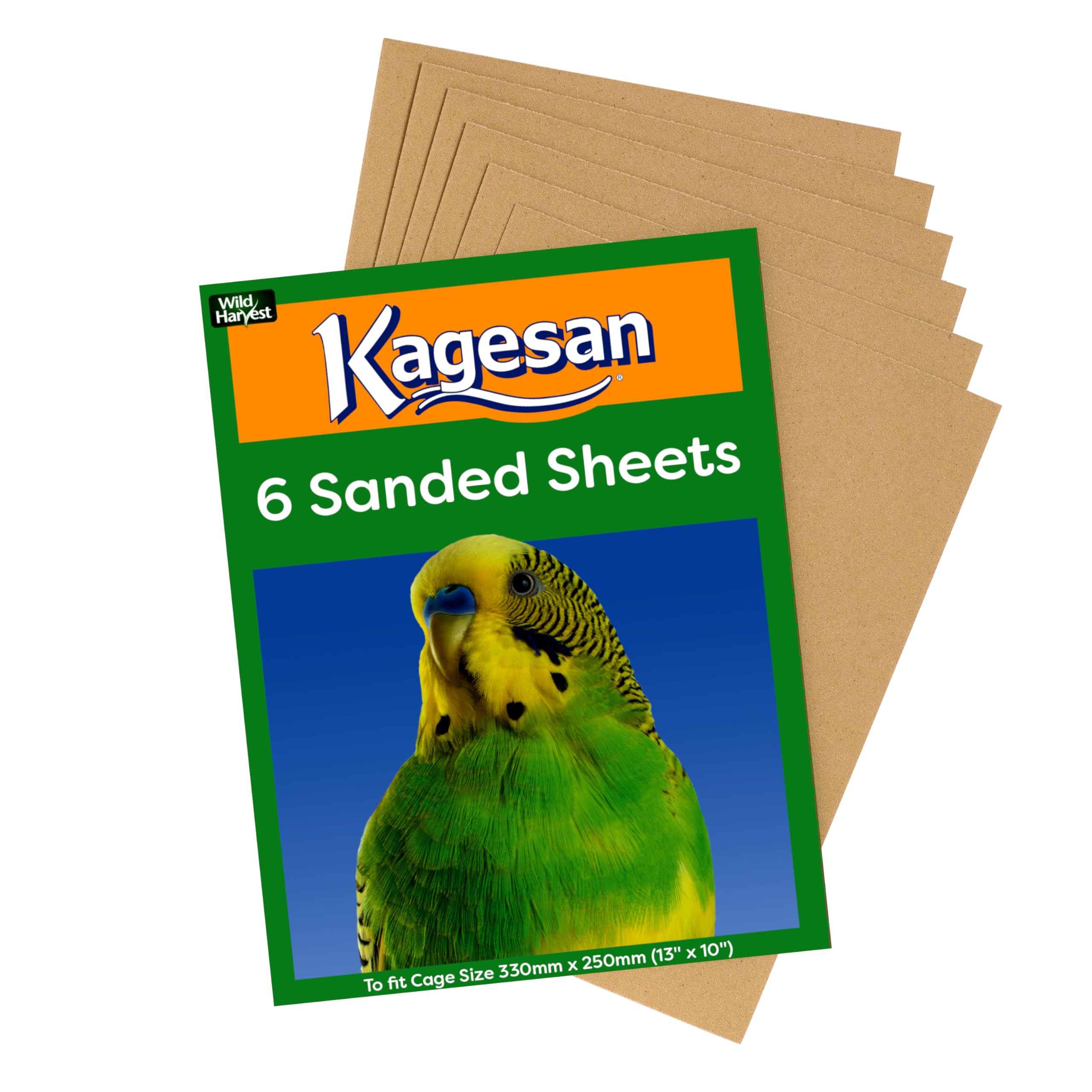 Kagesan Lot de 72 feuilles de sable pour cages à oiseaux, taille S (33 x 25 cm), lot de 72