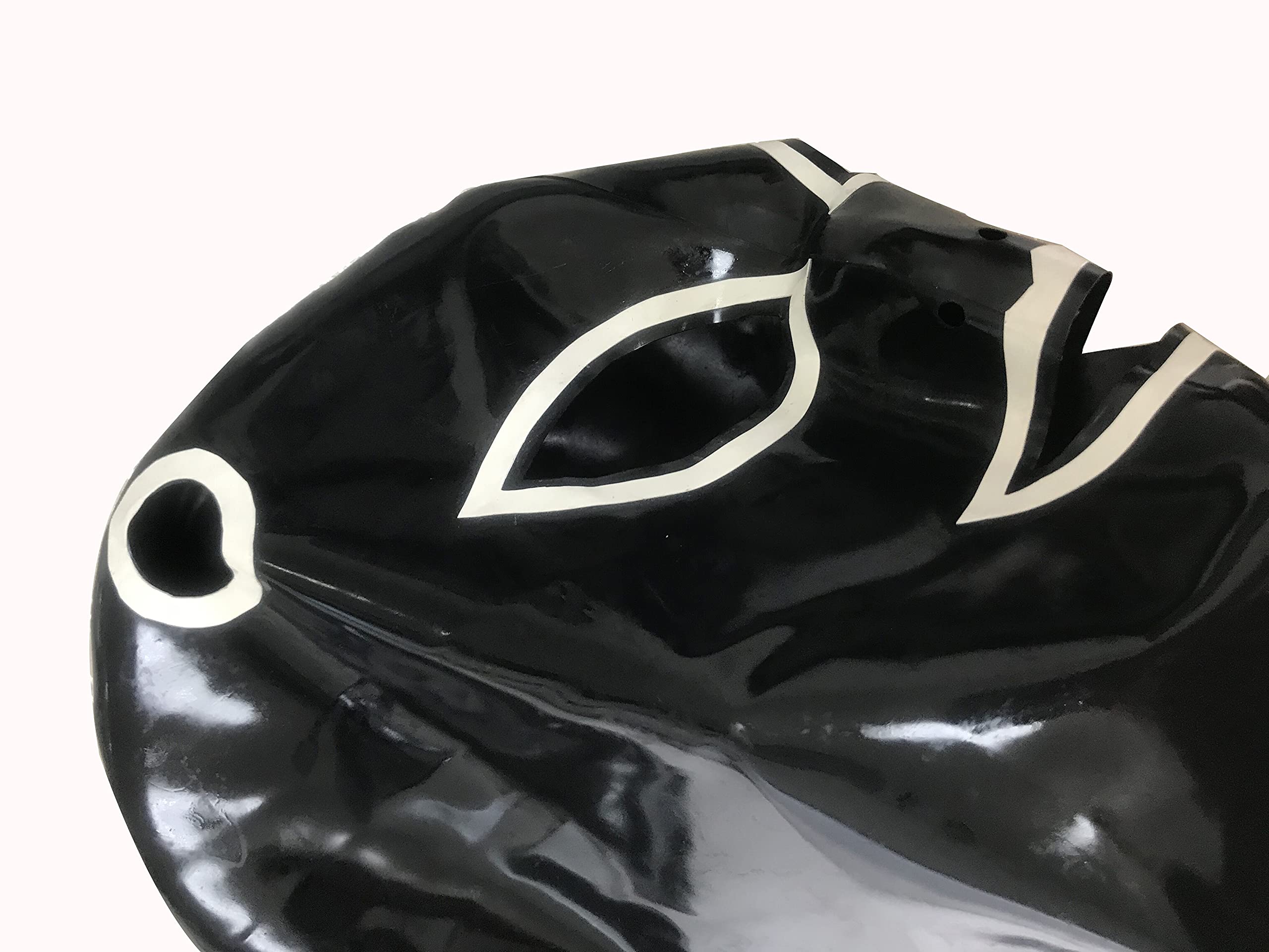 MFMYEE Cagoule en latex, masque SM bondage pour cosplay, masque de fête d'Halloween avec fermeture éclair (perruque non incluse) (M)