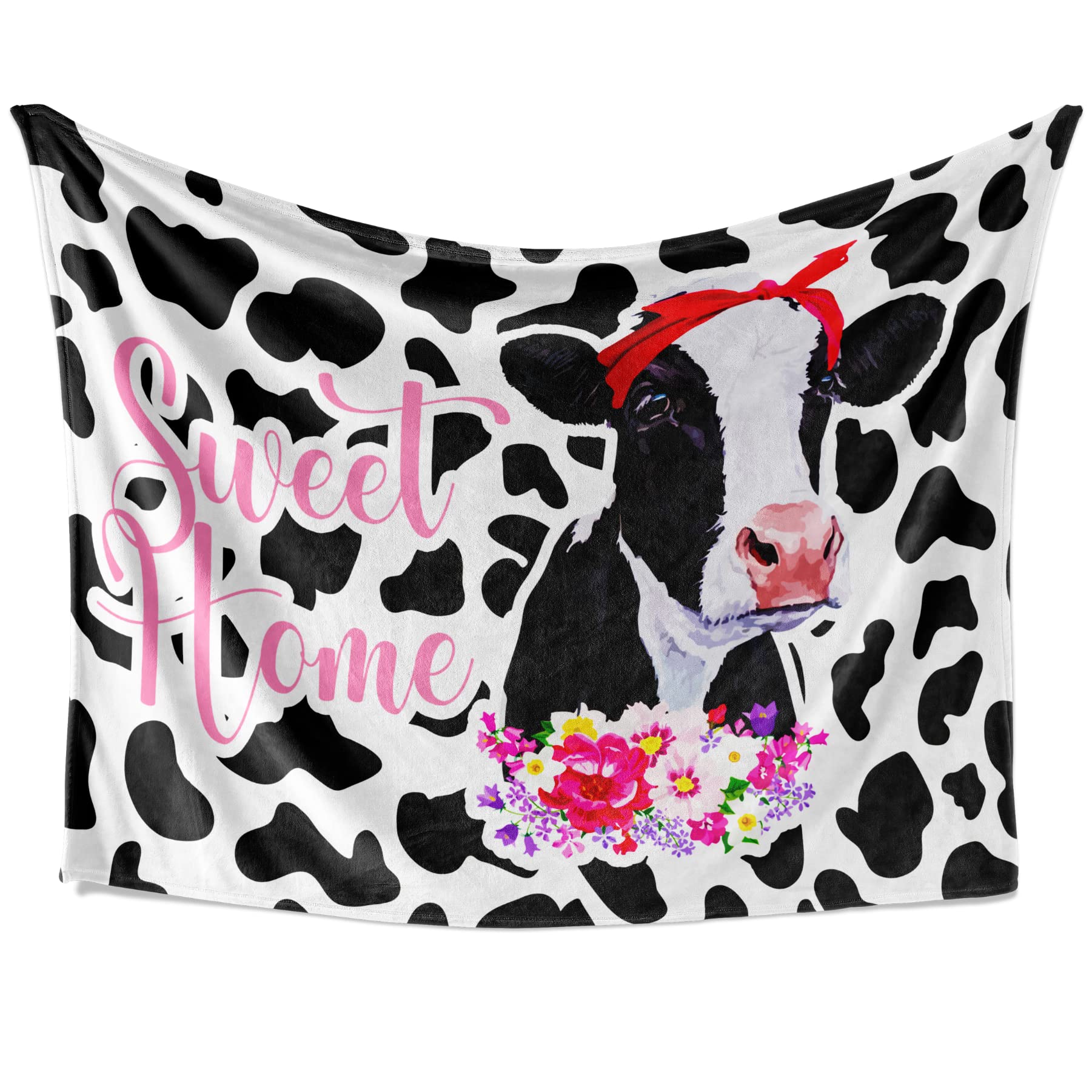 INNObeta Cow Blanket - Home Cow Print Blanket, Cow Gifts, Cow Flannel Fleece Blanket for Cow Lovers