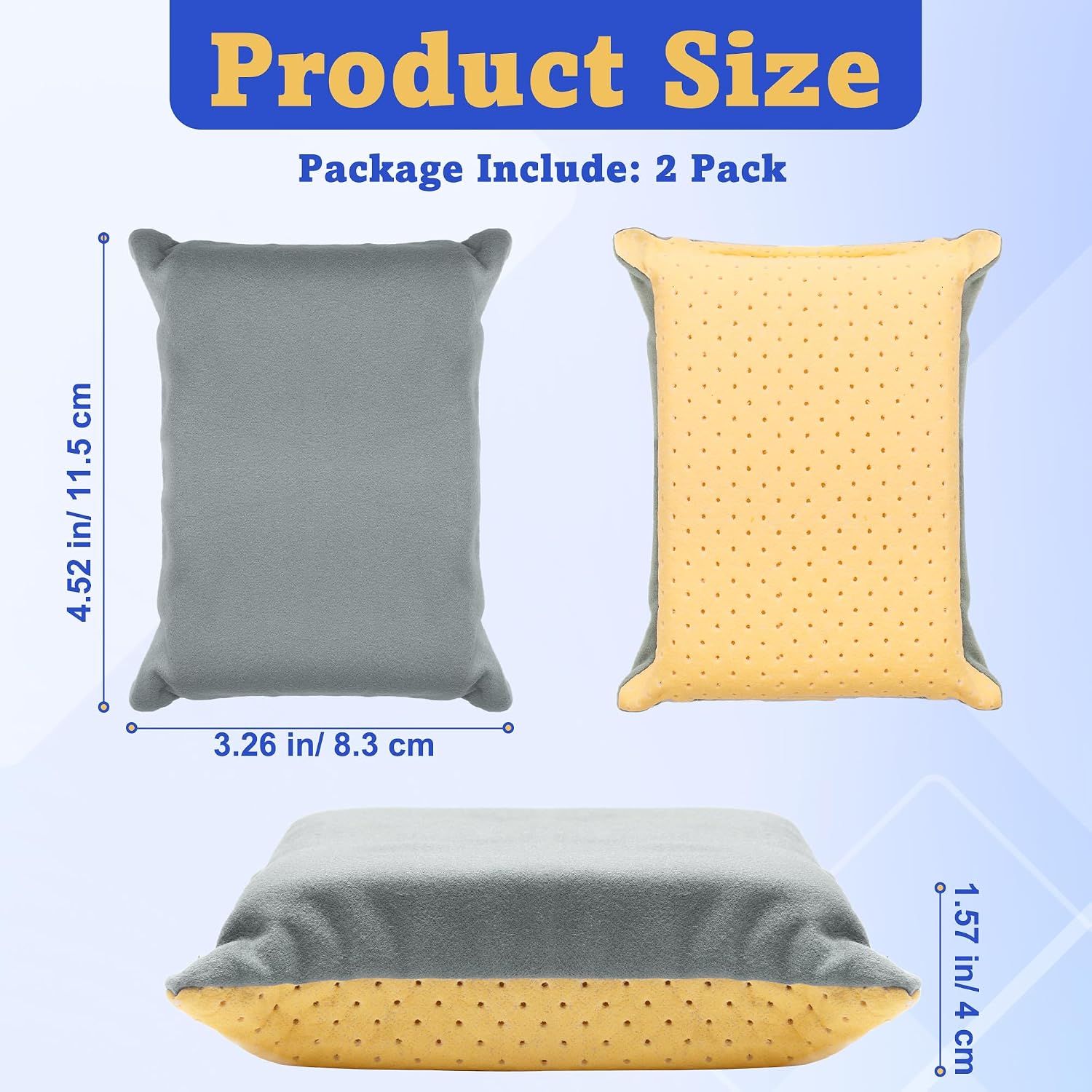 2P Window Defogger Sponge, Windshield Glass Defogger | Absorbent Car Window Cleaner for Auto Cleaning (Yellow+Grey)