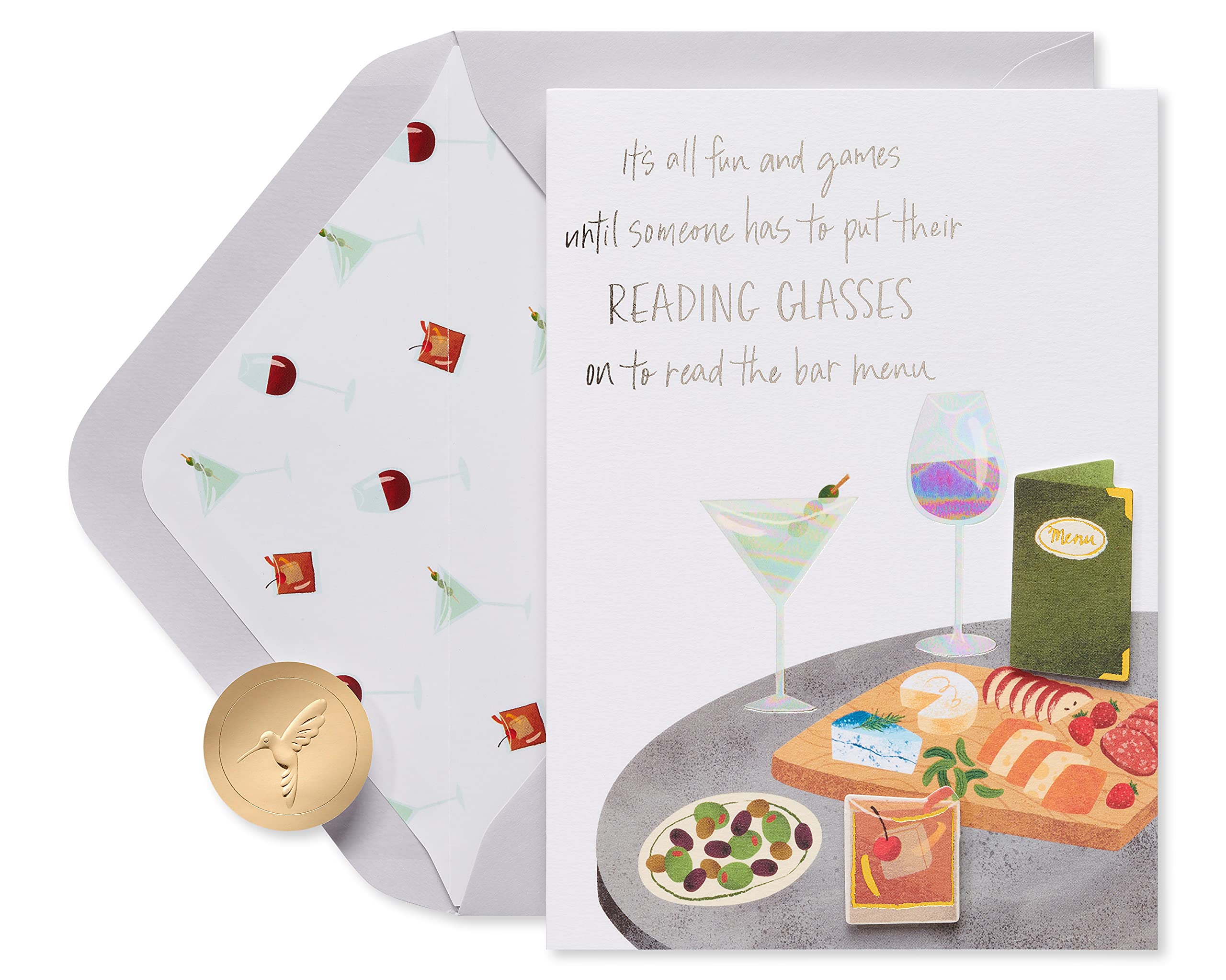 Papyrus Funny Birthday Card (Glasses with Drinks) โ image 1