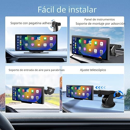 Miniatura 4 de Pantalla Carplay inalámbrica A, 10.26 pulgadas de juego de coche portátil y pantalla táctil automática Android, estéreo Bluetooth de doble DIN para