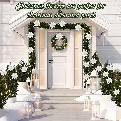 Miniatura 5 de Xinnun 40 piezas de decoración de árbol del día de San Valentín de 5.5 pulgadas, flores de Pascua artificiales, flores de San Valentín con tallos