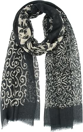 Black and White Winter Scarf for women infinity wool scarf scarf for ...