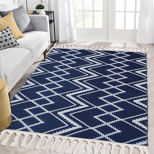 NECHEGI Alfombra de pasillo de cocina bohemia con borla, 47 x 23 pulgadas, lavable, tapete marroquí para entrada, lavandería, dormitorio, pasillo,