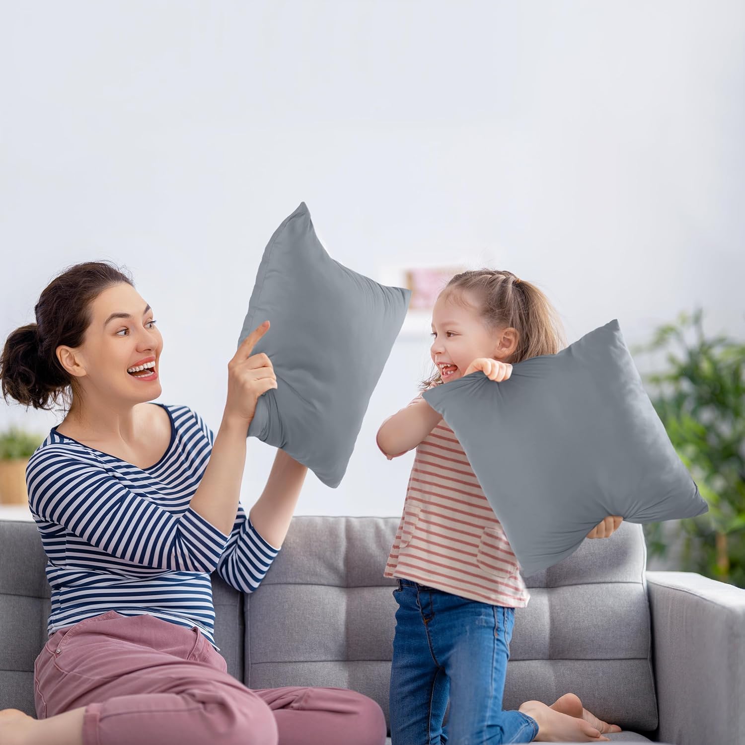 Utopia Bedding 16x16 Pillow Inserts, Set of 2, Grey – Indoor Decorative Throw Pillows for Bed, Sofa & Couch – Soft, Supportive & Fluffy Cushion Inserts - Image 7