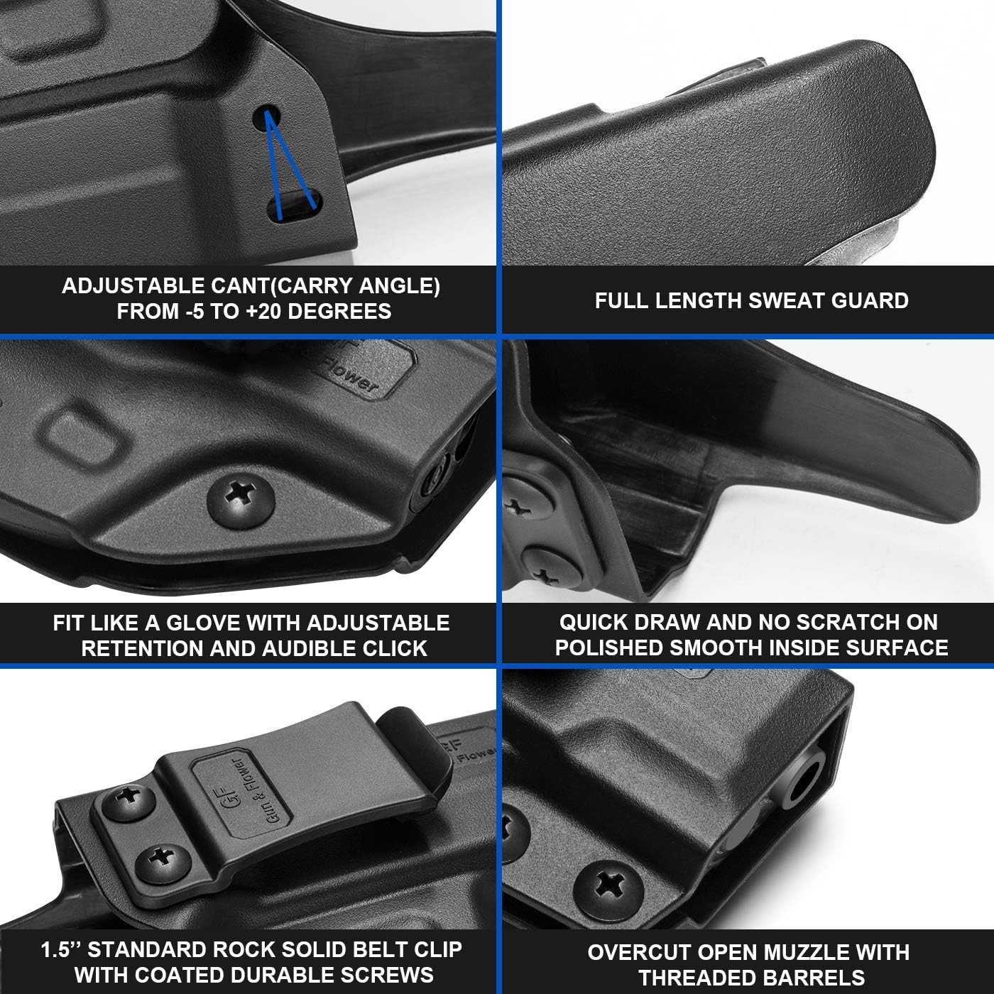 IWB Holster Compatible with Ruger LCP 2/LCP II, Polymer and Kydex Inside Waistband Holster for Concealed Carry LCP II | Adj. Cant & Retention | Fiber-Reinforced Polymer & Kydex Available