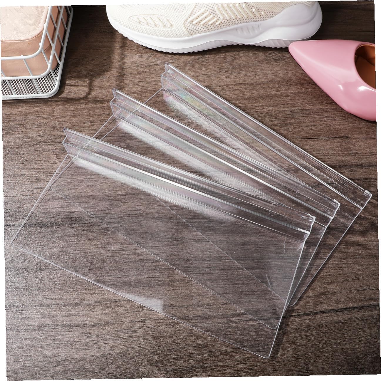 CHILDWEET 8pcs Transparent Wall Display Shelves for Shoe Storage Space-Saving Shoe Rack for Home and Retail Use Construction for Stores and Entryways