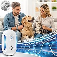 Vista 5 de Repelente ultrasónico para ratones y plagas para interiores, repelente para ratones, ratas, cucarachas, insectos, hormigas, arañas, 2 modos