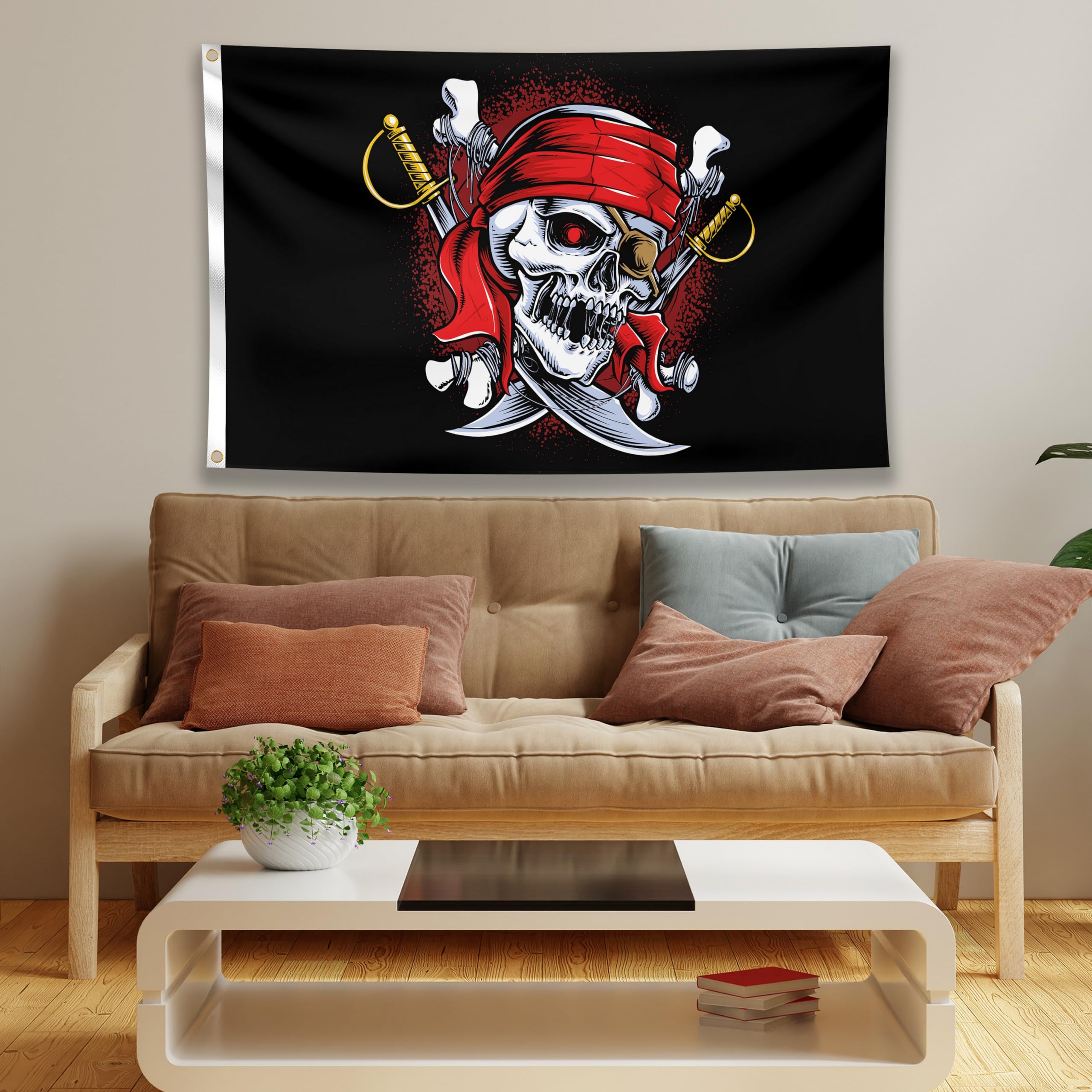 Bandiera Pirati Jolly Roger 90x150cm – Grande Bandiera Per Bambini Con Stampa Vivida E Occhielli In Ottone – Perfetta Per Feste E Giochi A Tema Pirata