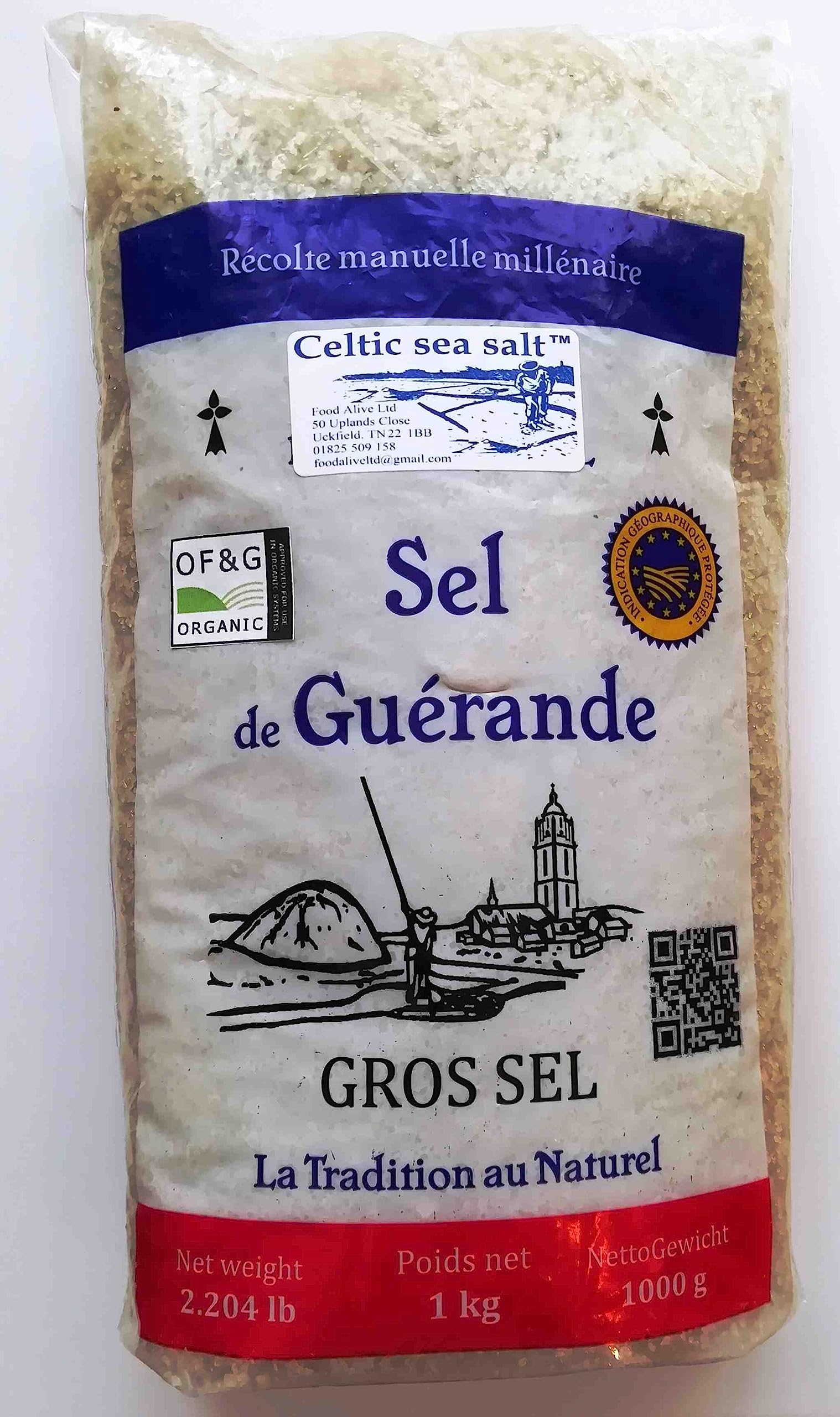 Celtic Sea Salt Sel De Guerande Gros Coarse 1Kg Eco Packaging