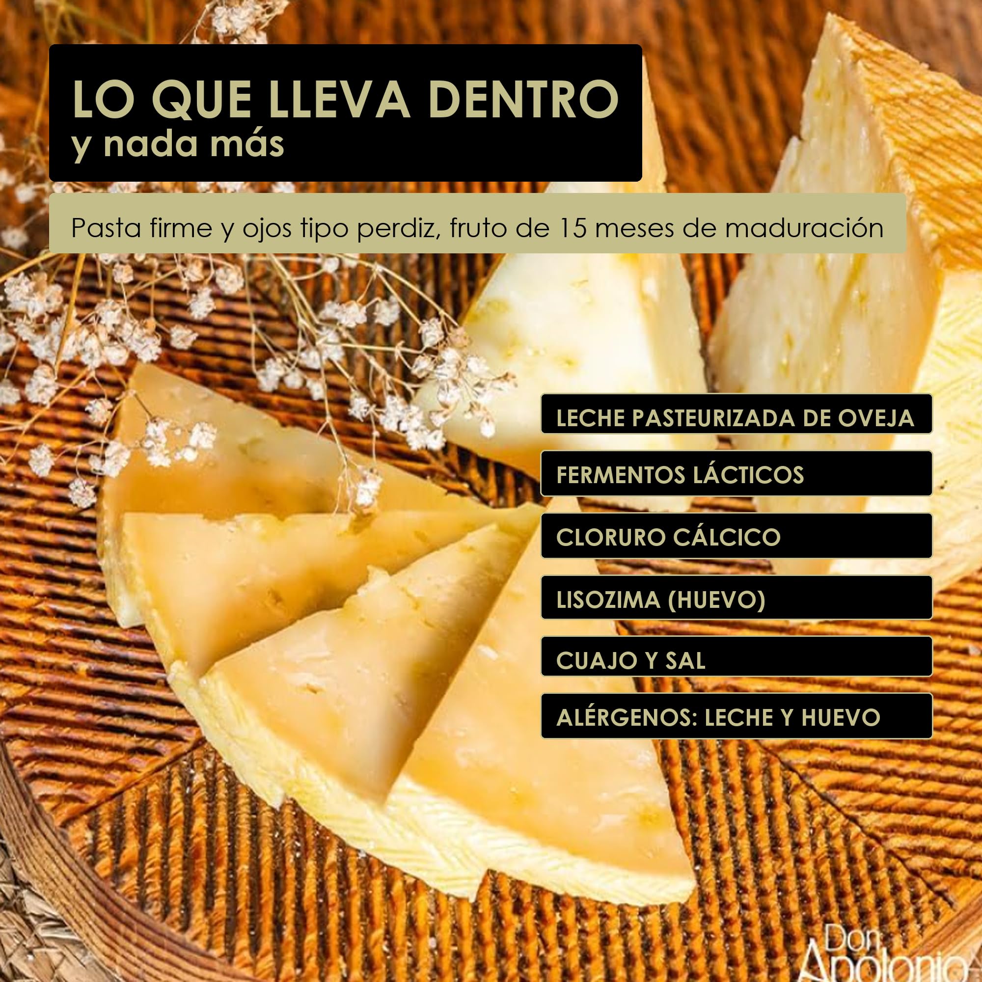 SABE A SABAS Queso de Oveja Curado Anejo Reserva 3 Kg Maduracion 15 Meses en Aceite de Oliva Virgen Extra