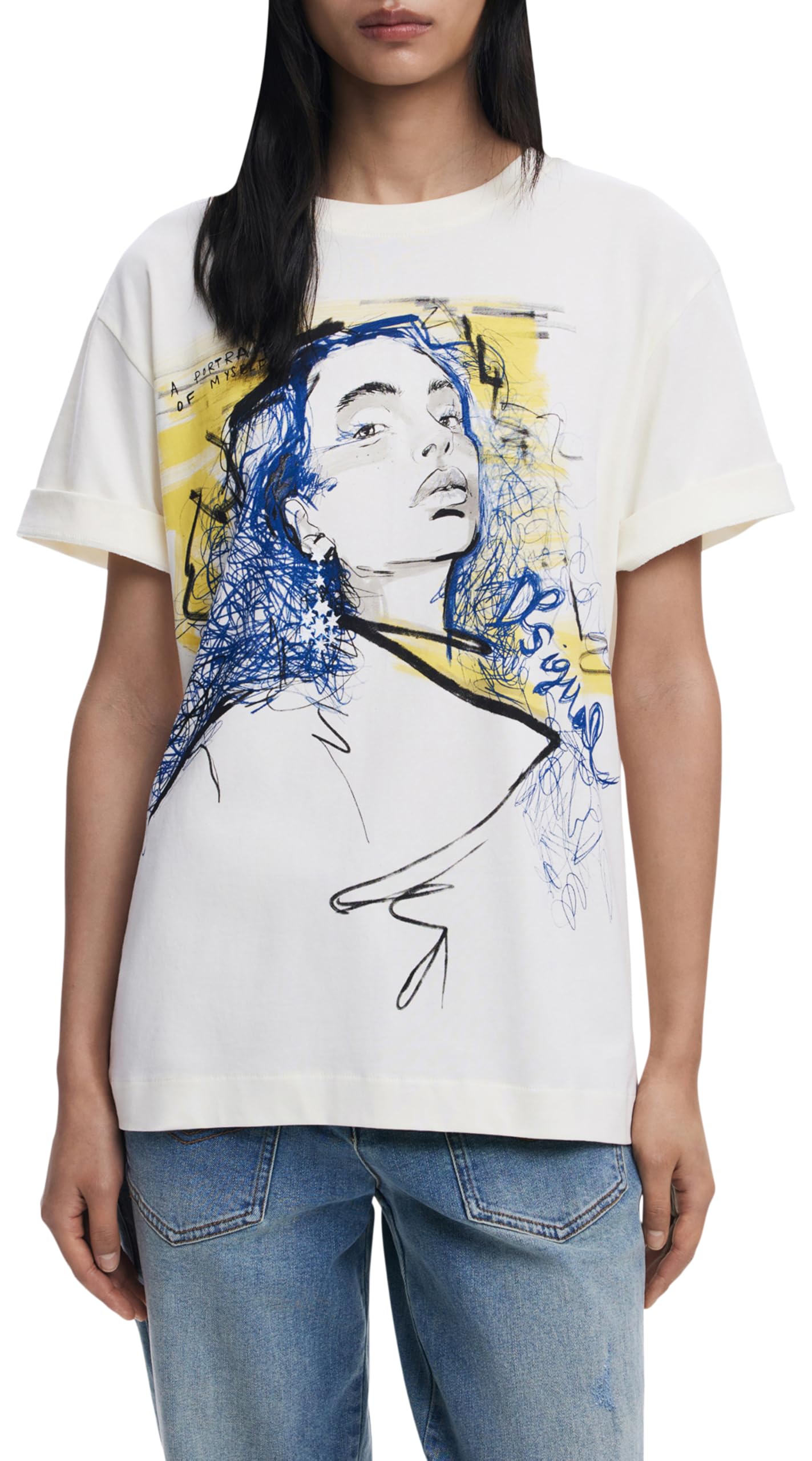 Desigual TS_Portrait, 1000 White, M