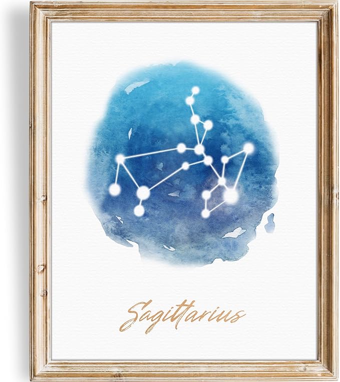 Watercolor Constellation - Sagittarius - Art Print - Unframed - 8x10 | Elegant and Ethereal Art Prints | Celestial Zodiac Wall Art for Astrology Enthusiasts | Perfect for Bedrooms, Home or Offices