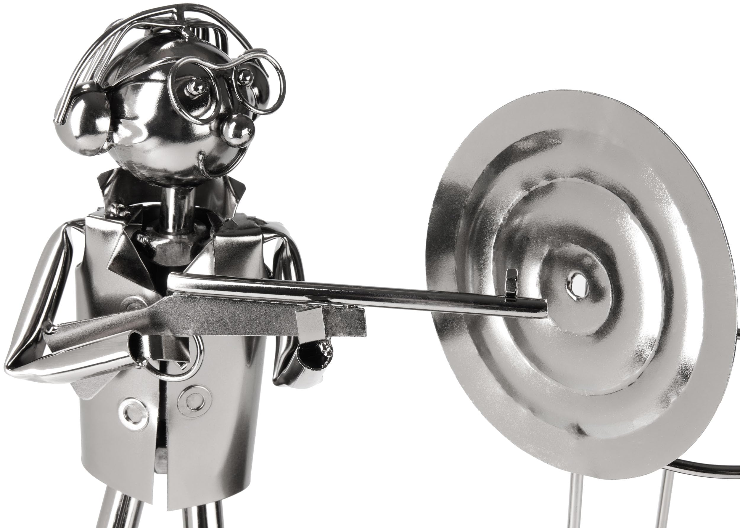 BRUBAKER Shooter Wijnfleshouder met Geweer en Doel - Metalen Shooting Sportfleshouders - Wijncadeau voor Shooters - 25 cm Wijnfleshouder Decoratie met Wenskaart