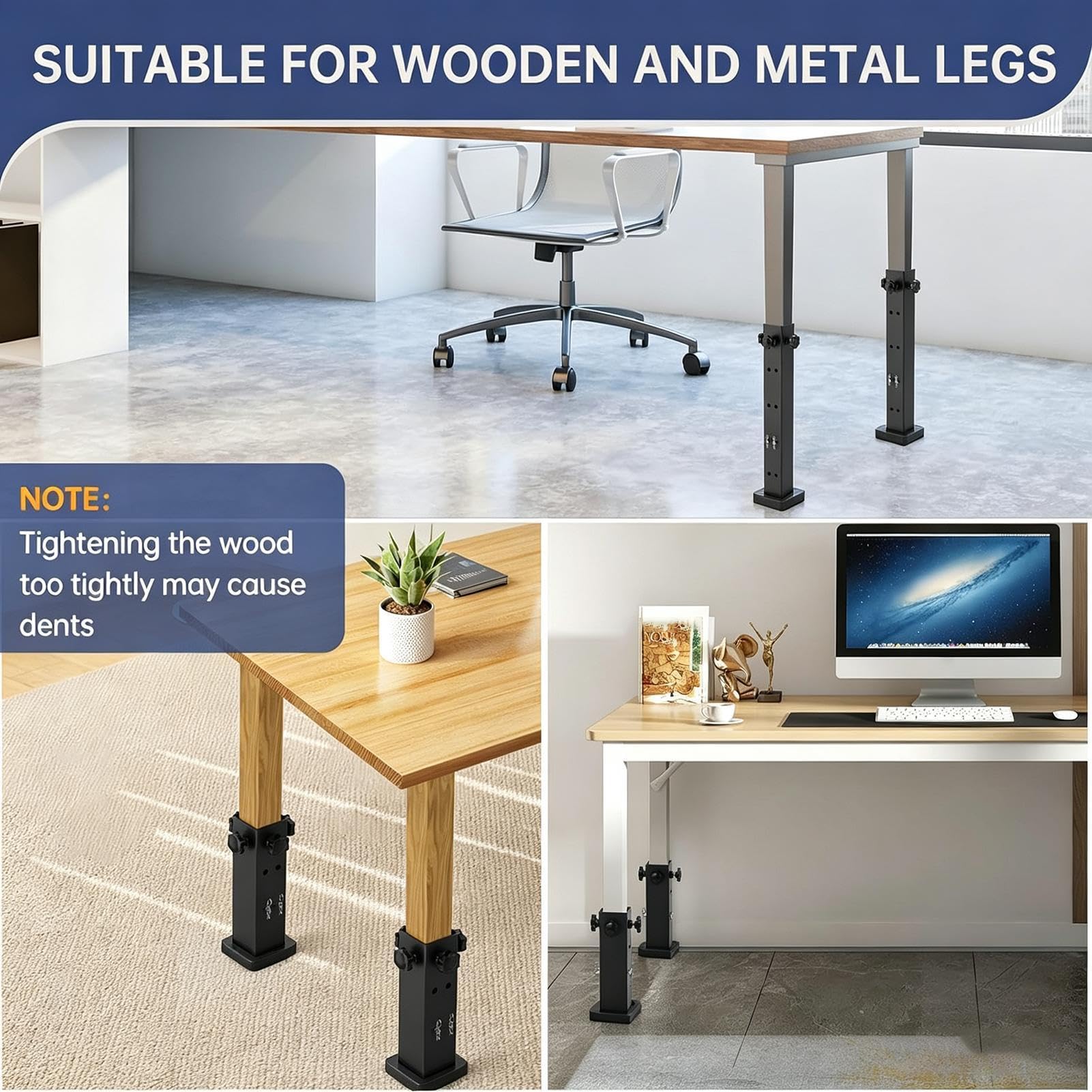 Rehausseurs de hauteur pour table Support Métallique Robuste Réglable 2