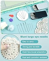 Vista 4 de FIVEIZERO 80/40 agujas romas de ojo grande, 8 tamaños de agujas de tejer de hilo de acero inoxidable, agujas de coser, agujas de tejer