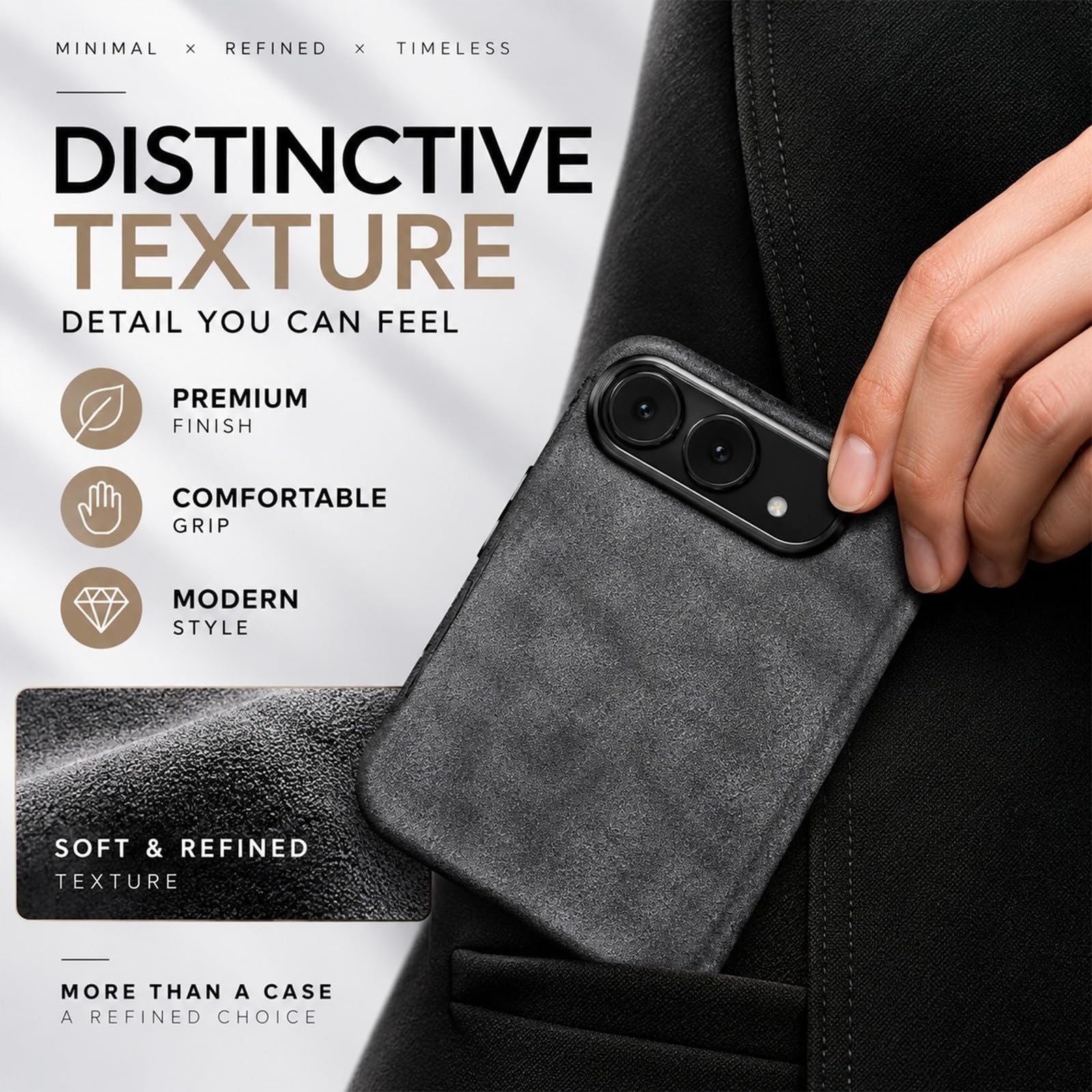 Coque pour iPhone Duo, Métal, Toucher Doux, Charge Magnétique, Anti-Choc