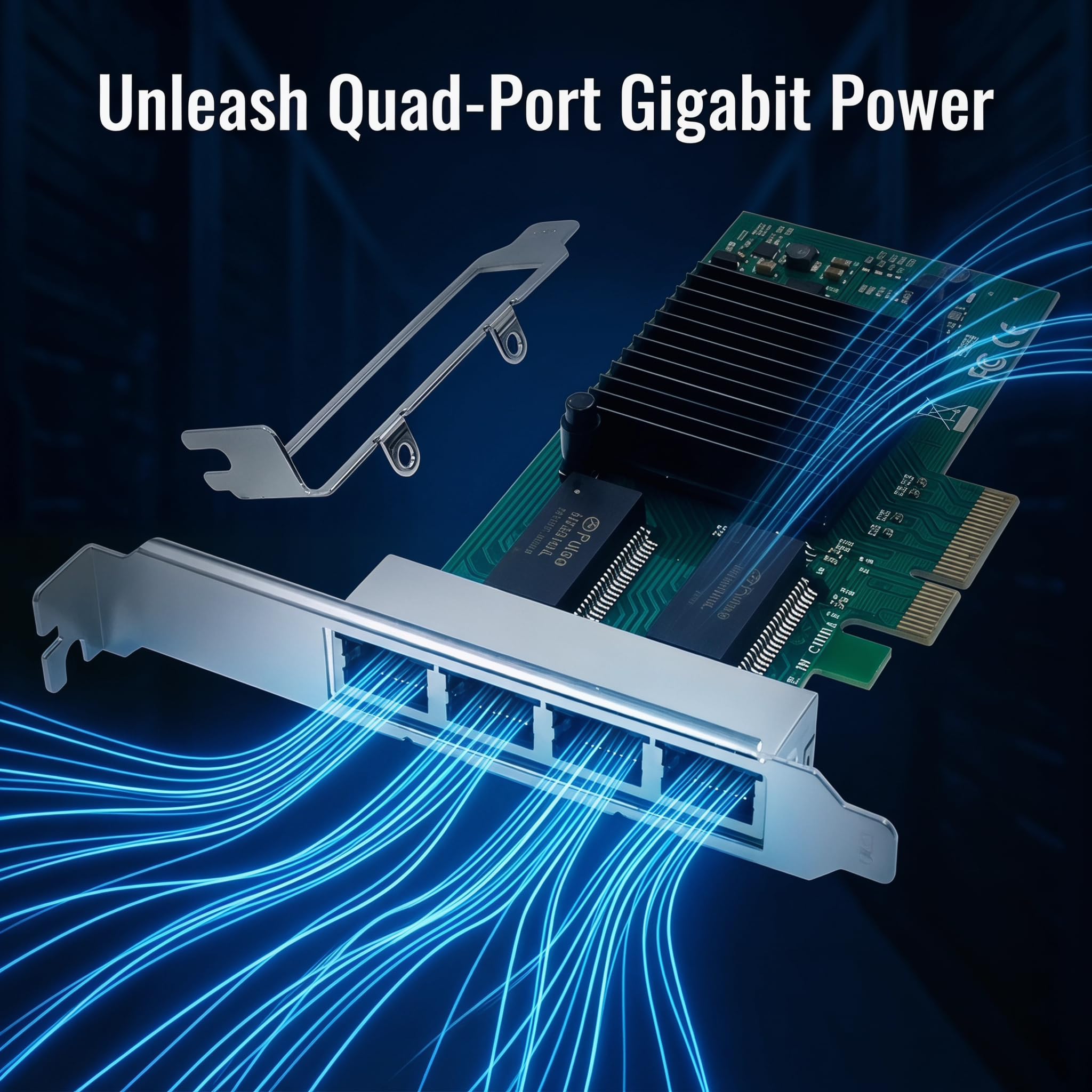 Adattatore di rete Gigabit Ethernet (NIC) con chip Intel I350, scheda di rete Ethernet PCI Express NIC, porte RJ45 in rame, PCI Express 2.1 X4, paragonabile a Intel I350-T4