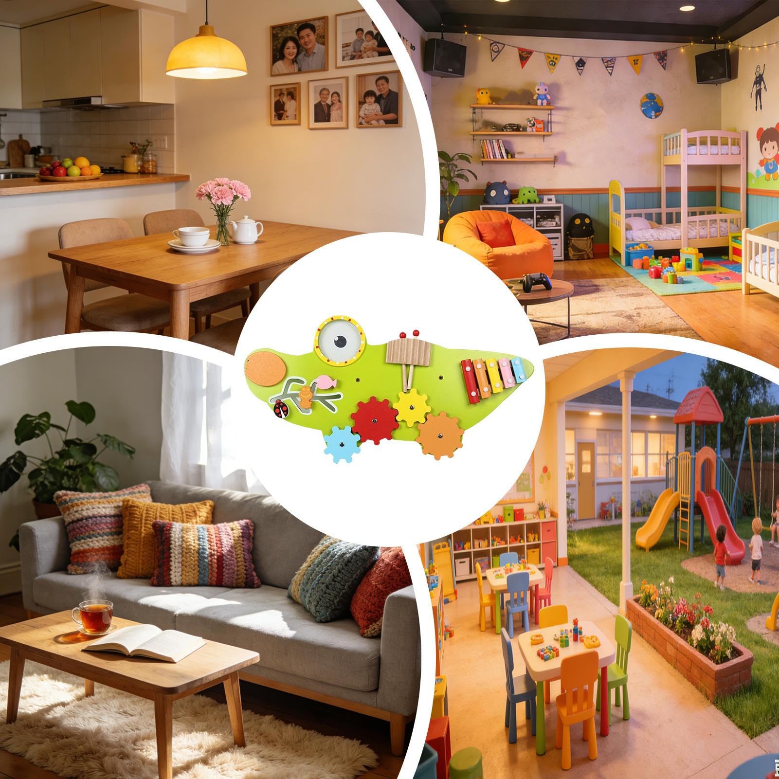 Pannello Sensoriale da Parete Giocattolo Educativo per la Infanzia | Pannello Sensoriale in Legno da Parete per Bambini e Bambine, la Casa, la Scuola Materna, l'Asilo , l'Aula e la Sala da