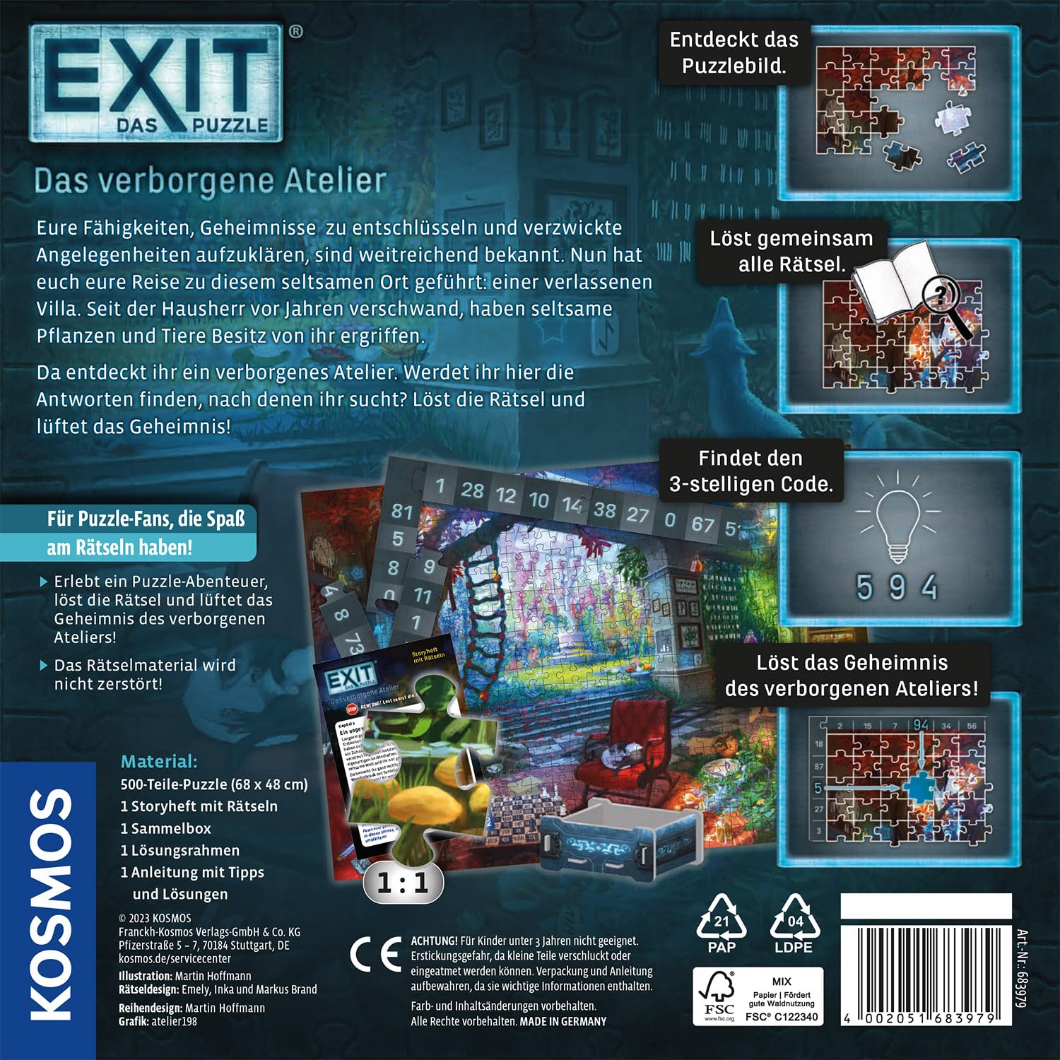 Amazon.com: KOSMOS 683979 EXIT® - The Puzzle: The Hidden Atelier