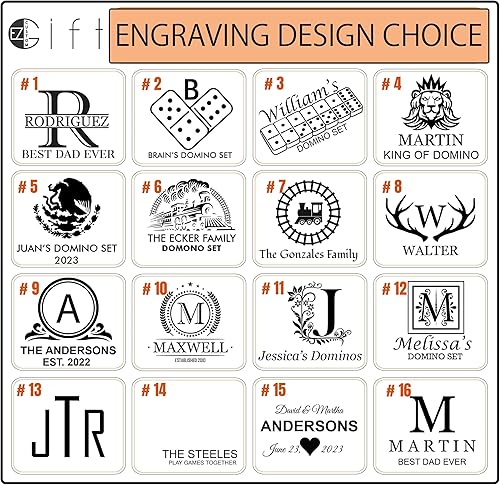 Miniatura 3 de Juego de regalo de dominó personalizado, caja de dominó grabada con monograma personalizado, juego de dominó doble de 12 con 91 dominó