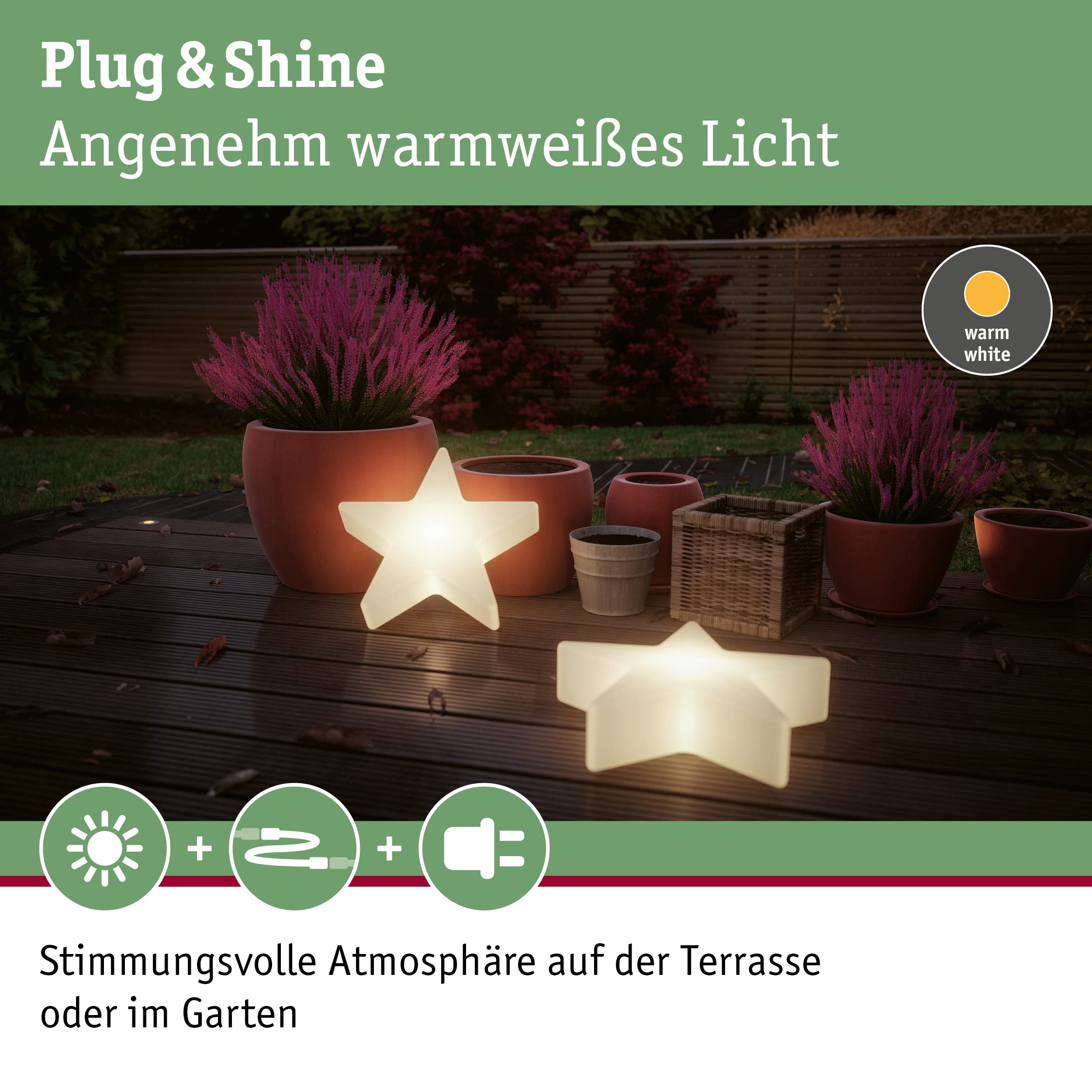 Paulmann Plug & Shine Lichtobjekt Star IP67 3000K 235lm 24V Dekoleuchte