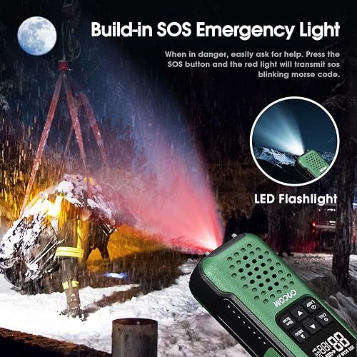 Miniatura 6 de G9 IP67 - Radios bidireccionales impermeables de dos vías, 2 vías para aventuras al aire libre, alerta meteorológica NOAA y lámpara de emergencia