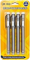 Vista 2 de June Gold 4 Pack of Retractable Mechanical Pen Erasers - Latex-Free, White Vinyl, & Precision Erasing