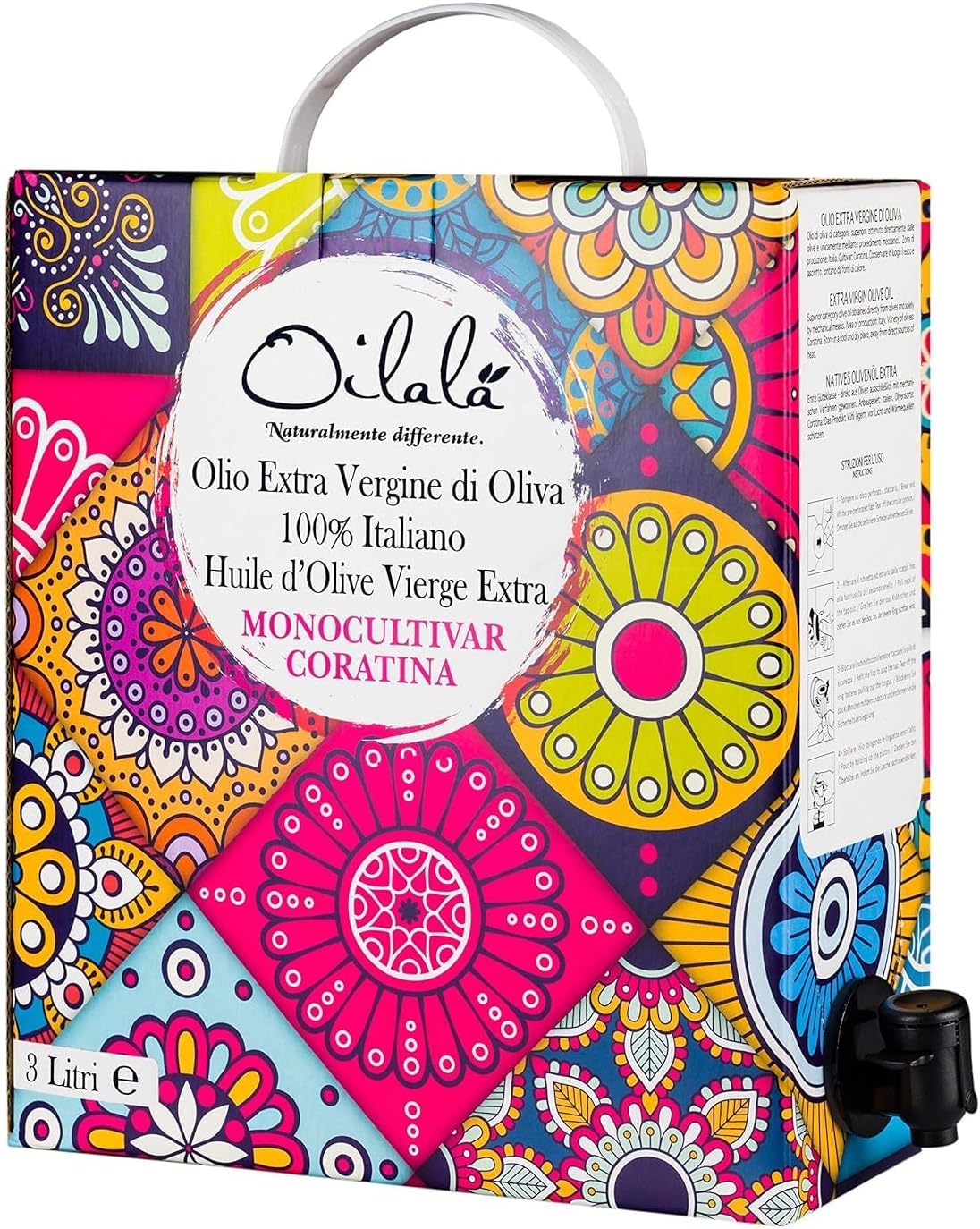 Oilala Extra Virgin Olive Oil, Coratina, High Polyphenols 707 mg/kg, 2024/25 harvest! Low acidity, Robust, Puglia Italy, Italian family farm, Single Source, Gold Medal NYIOOC 2022 (3 Liter)