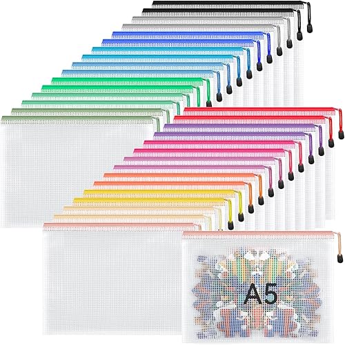 Miniatura 8 de Umriox Paquete de 24 bolsas pequeñas con cremallera de 12 colores, bolsas de malla con cremallera, bolsas con cremallera para rompecabezas, juegos