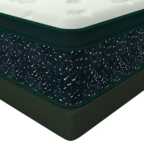 Colchón híbrido en una caja, tamaño Queen de 12 pulgadas, colchón híbrido de espuma viscoelástica de gel tamaño Queen con resortes embolsados