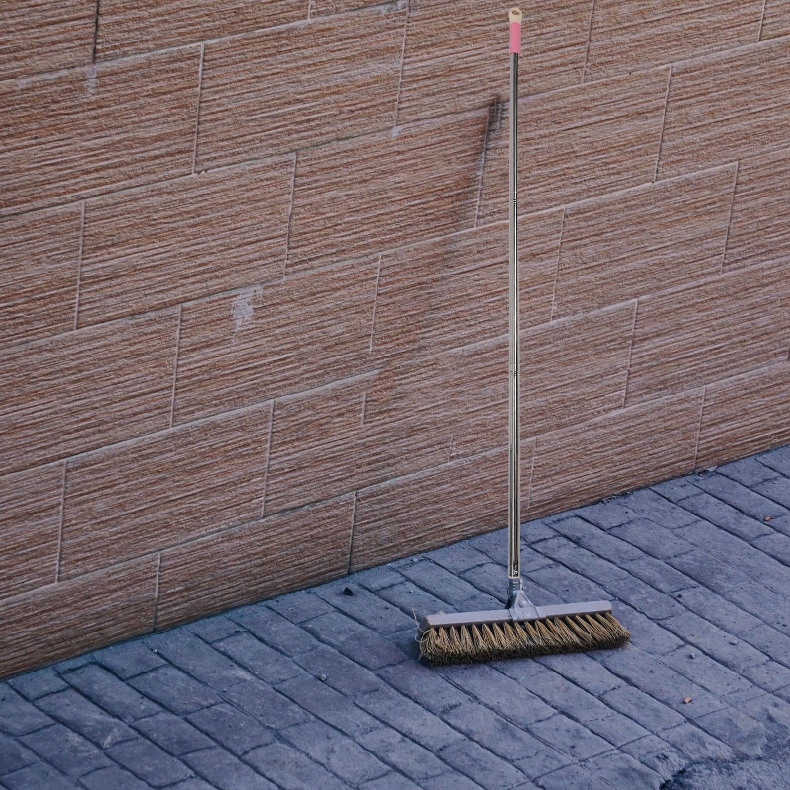 INOOMP Manche à Balai à Franges 3 Sections en Acier Inoxydable 123 Cm Fileté pour Remplacement, Accessoire Ménage Solide, Adapté Nettoyage Sols et Serpillères, Tige Couleur Aléatoire