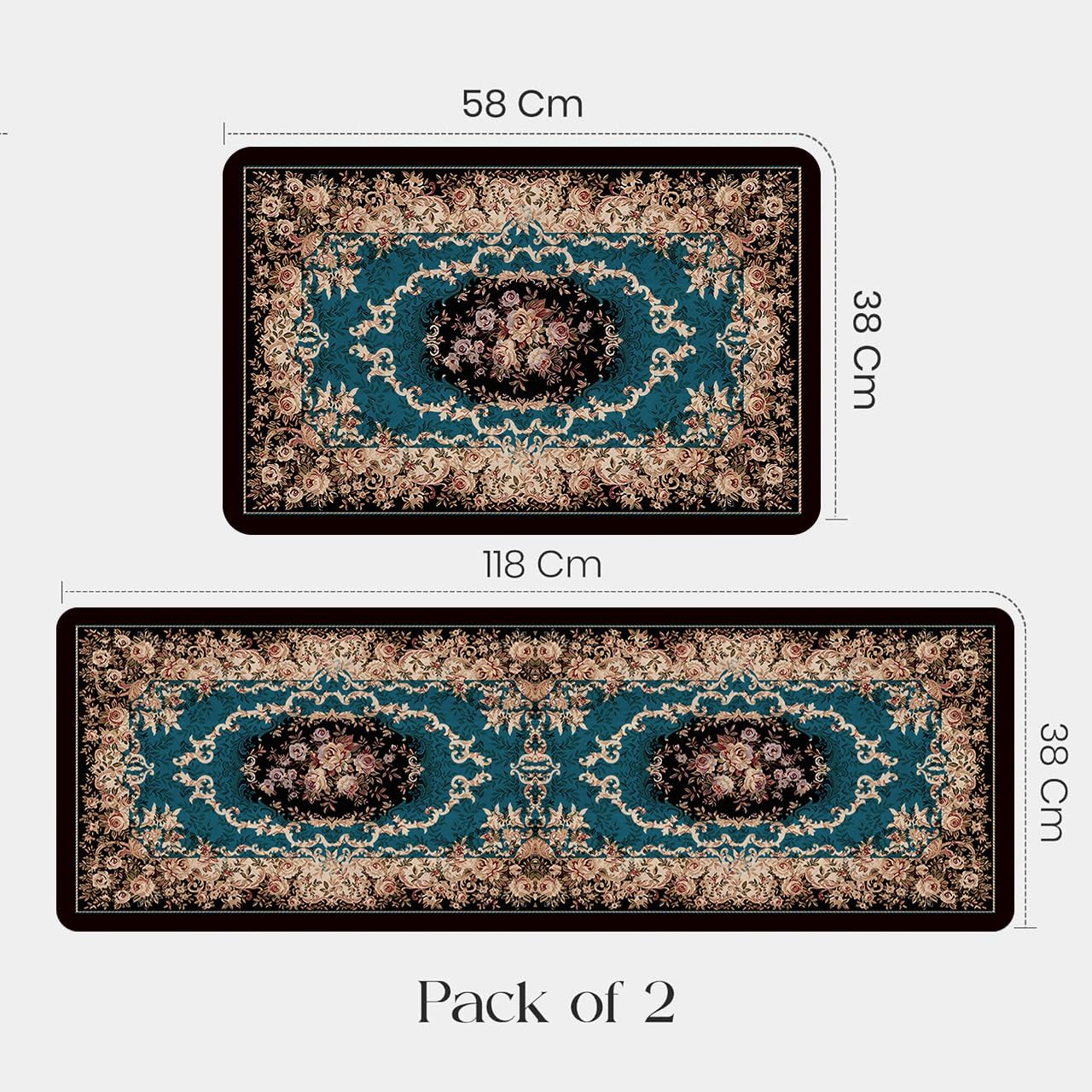 Kitchen Mats Rugs Sets Non-Slip Washable Floor Carpet Bedroom Mats Sets Soft Super Absorbent Anti Fatigue Mat Runner Set Doormat Bathroom (AW-11) — Amazon image 2