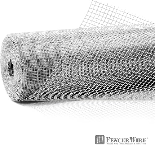Fencer Wire Paño galvanizado de calibre 23 con malla de tamaño 14" x 14" (2 pies x 25 pies)