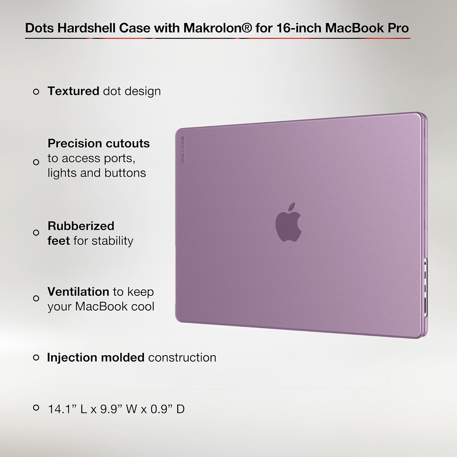 Incase Dots Hardshell with Makrolon® - MacBook Pro 16 inch Case - 2024, 2023, 2022, 2021, M4, M3, M2, M1 - MacBook Case, Laptop Cover, Protective Hard Shell, Scratch Resistant - Ice Pink - Image 3