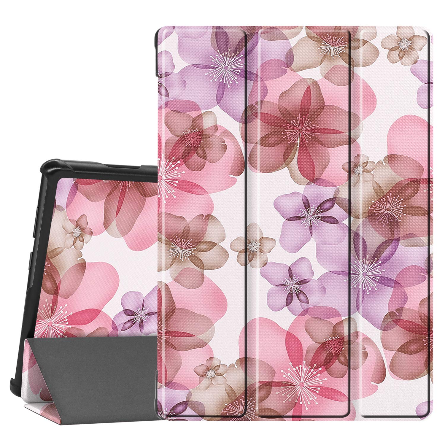 Smart Case for Lenovo Tab M10 HD TB-X505F, Ratesell Lightweight Smart Trifold Stand Microfiber Lining Case Cover for Lenovo Tab M10 HD TB-X505F TB-X505L / Lenovo Tab M10 10.1'' (TB-X605F) Pink Flower