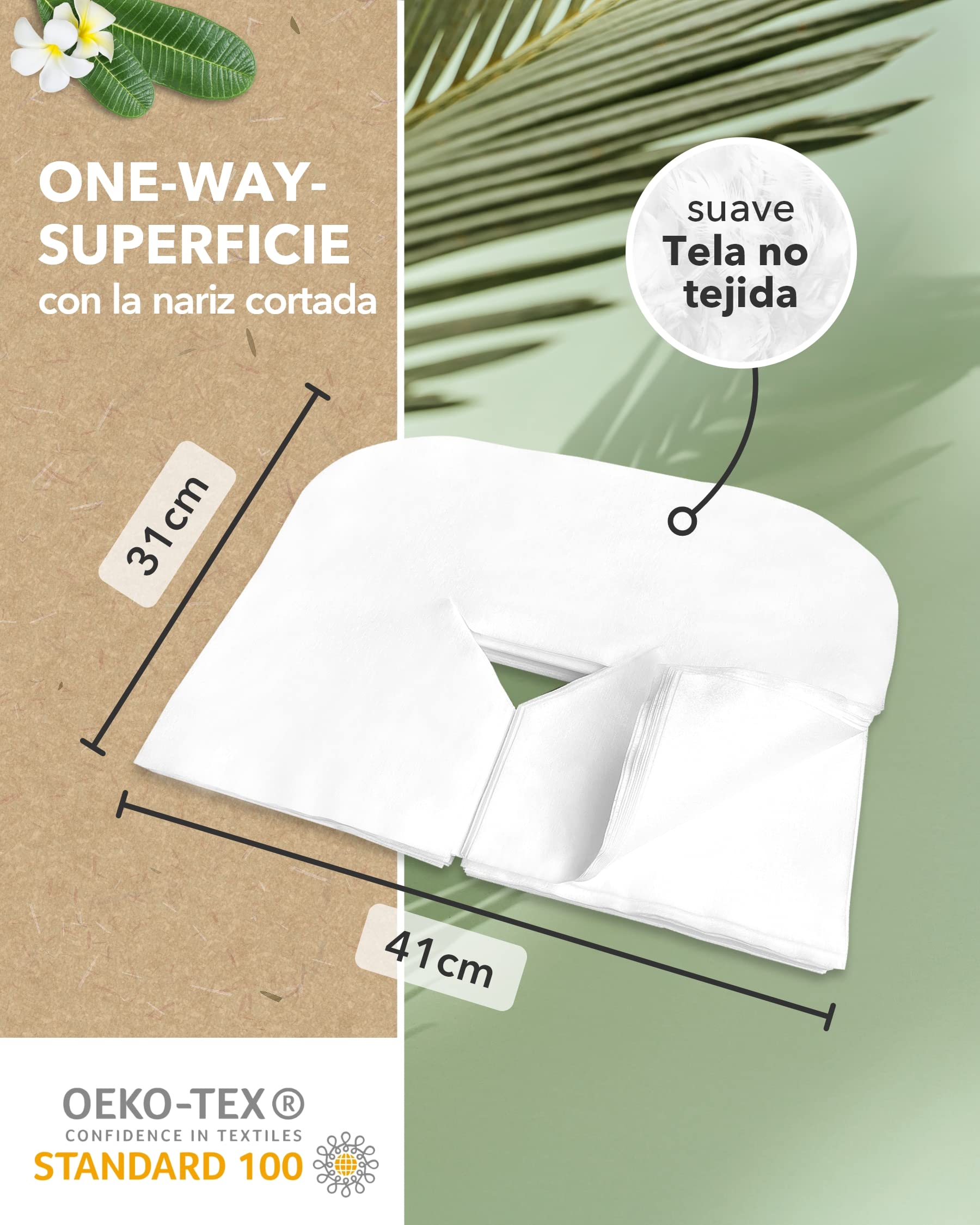 ZEN - 1000x fundas desechables reposacabezas - Fundas desechables para reposacabezas de textil no tejido en camillas de masaje, bancos de masaje y camillas de tratamiento - 41x31 cm