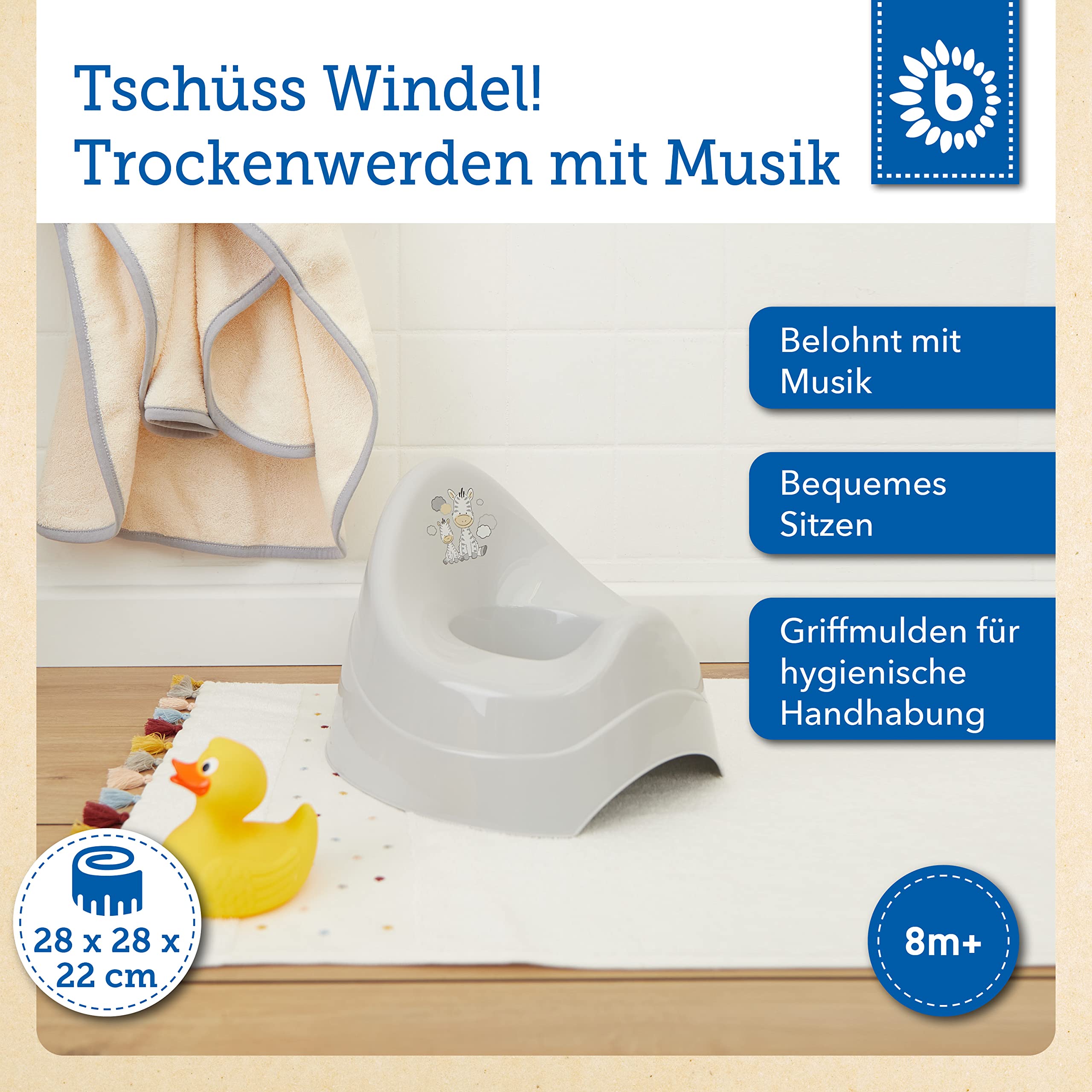 Bieco Nocnik z muzyką | nocnik dla dzieci od 1 roku życia | Toaleta dla niemowląt | Toaleta treningowa Potty | nocnik dla dzieci od 2 lat Toaleta dla dzieci