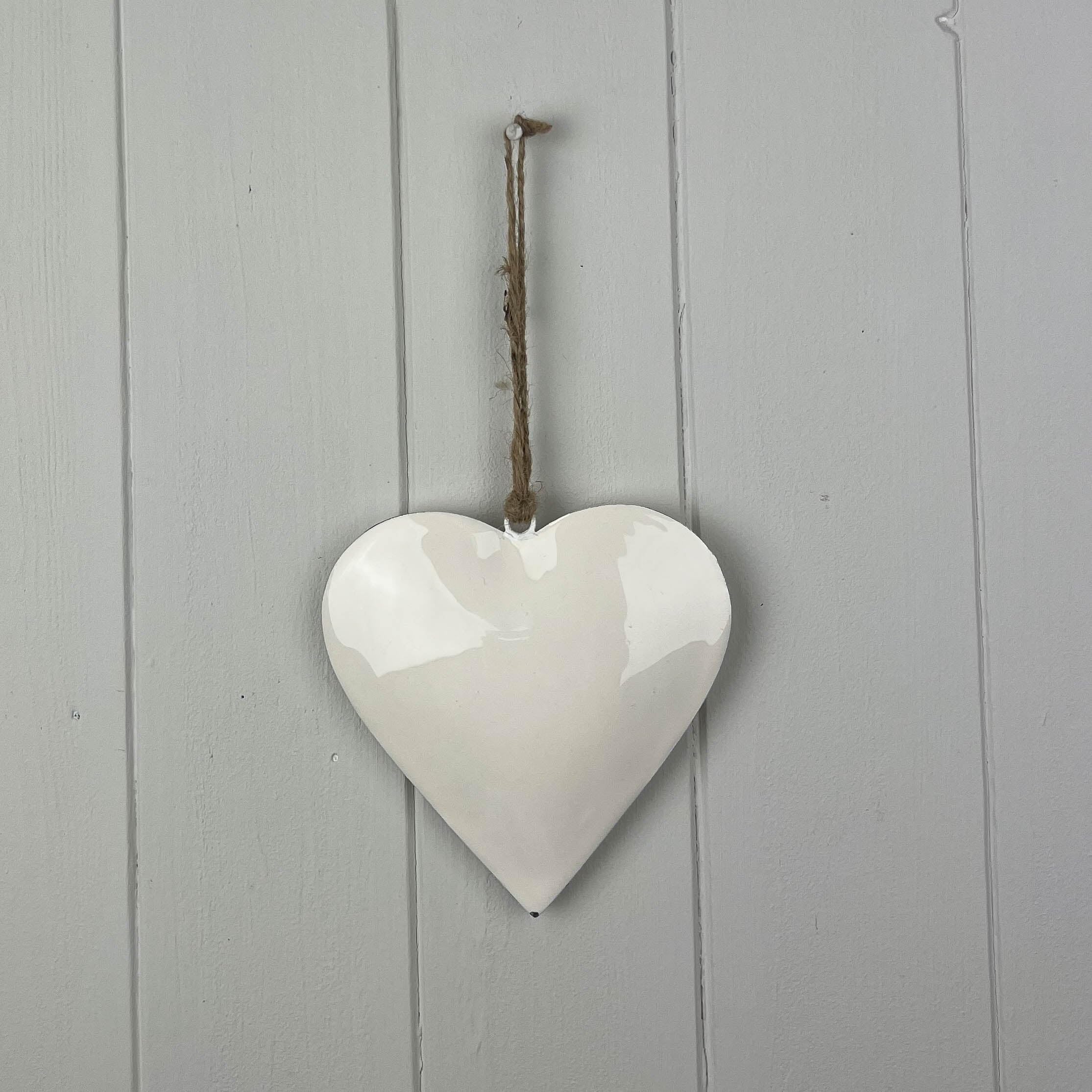 The Satchville Gift Company Multicolor White Enamel Hanging Heart