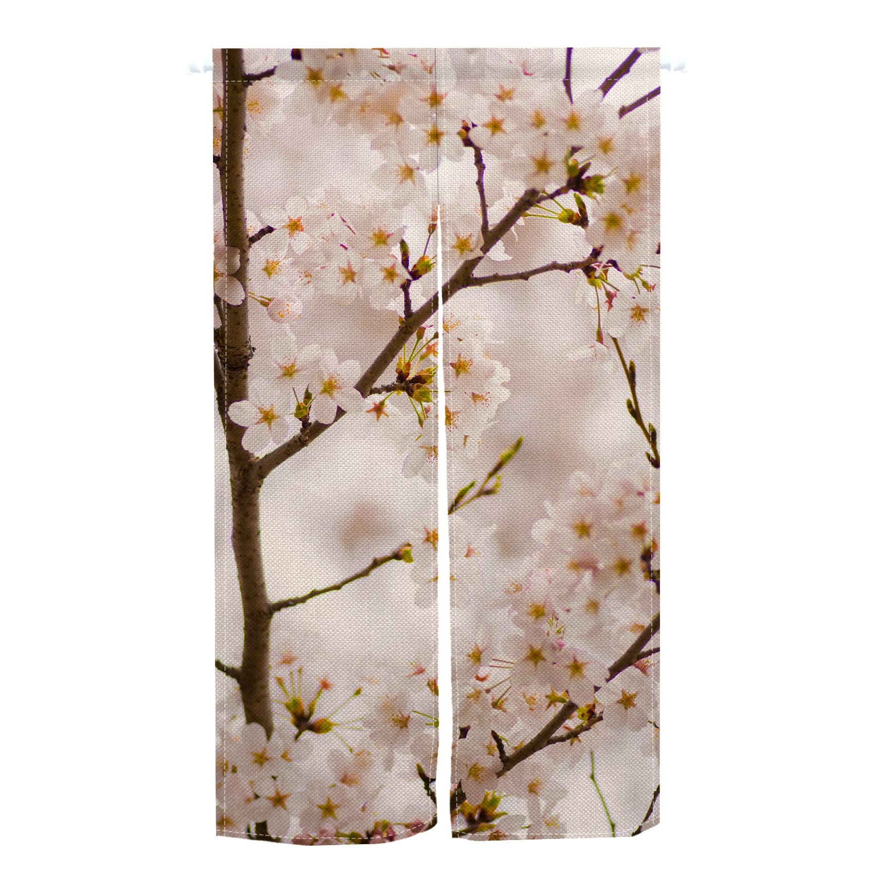 Leowefowa Japanese Noren Door Curtain - 34\"x60\" Polyester Room Divider With Purple Flowers, Doorway Tapestry - View #8