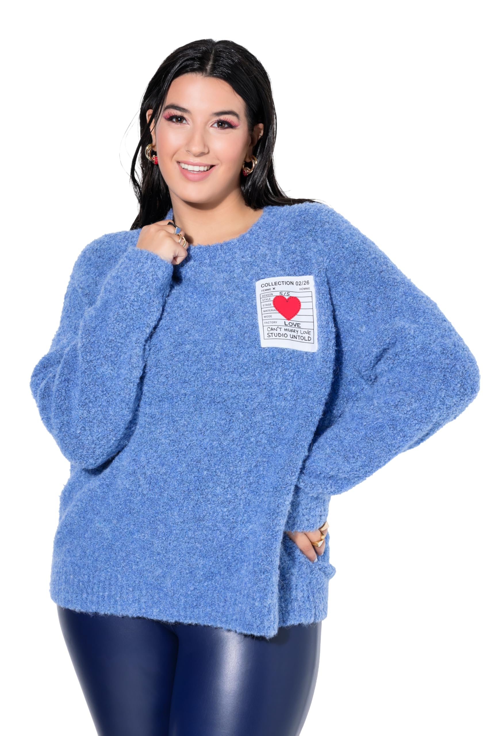 Studio Untold Damen große Größen Übergrößen Plus Size Pullover, Oversized, Patch, Langarm 848364