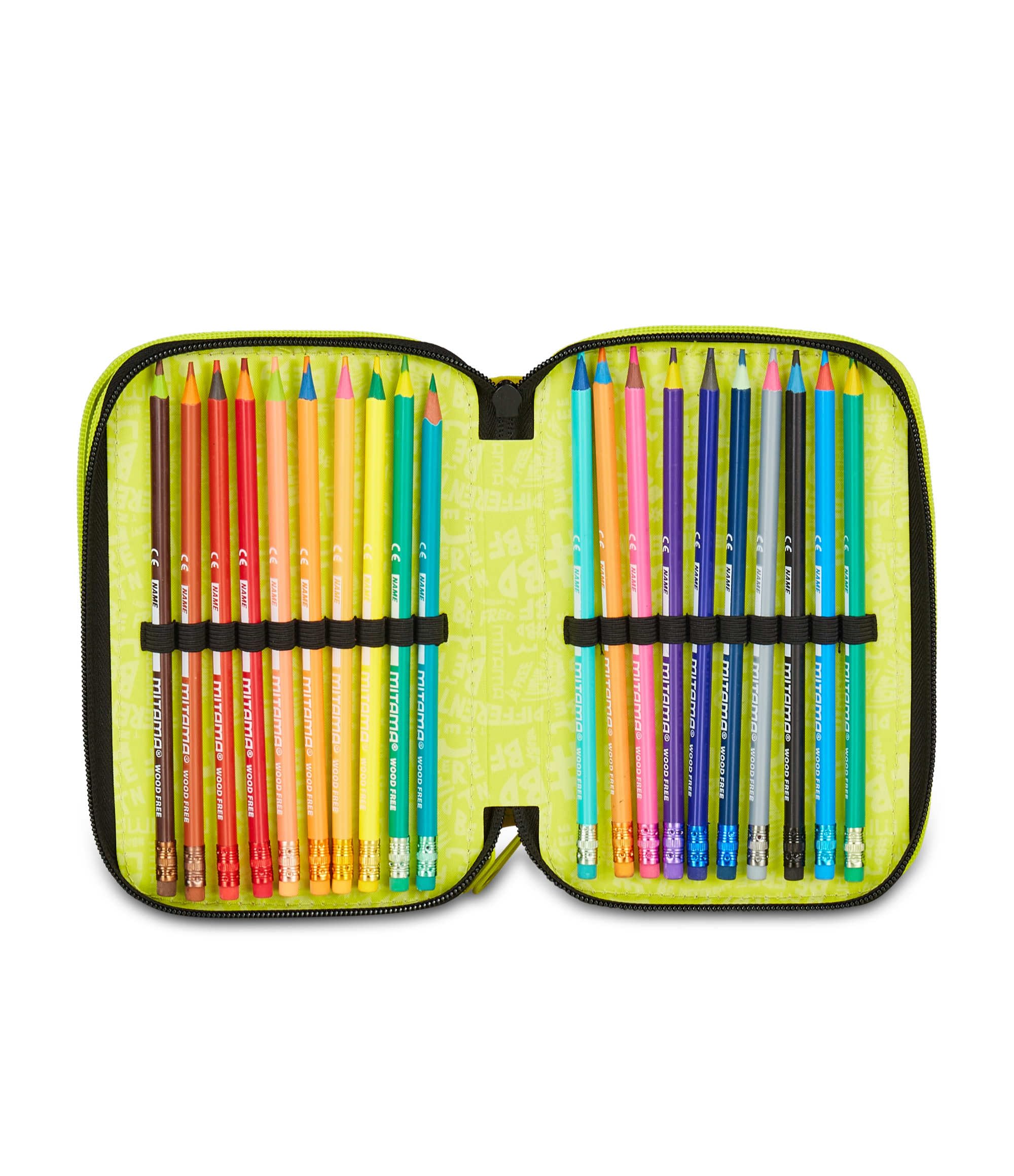 Mitama Astuccio Scuola 3 Scomparti, SUPER TRIPLO FLASH, Contenuto 47 pz, Completo di Matite, Pennarelli, Portapenne Scuola Elementare Bambino