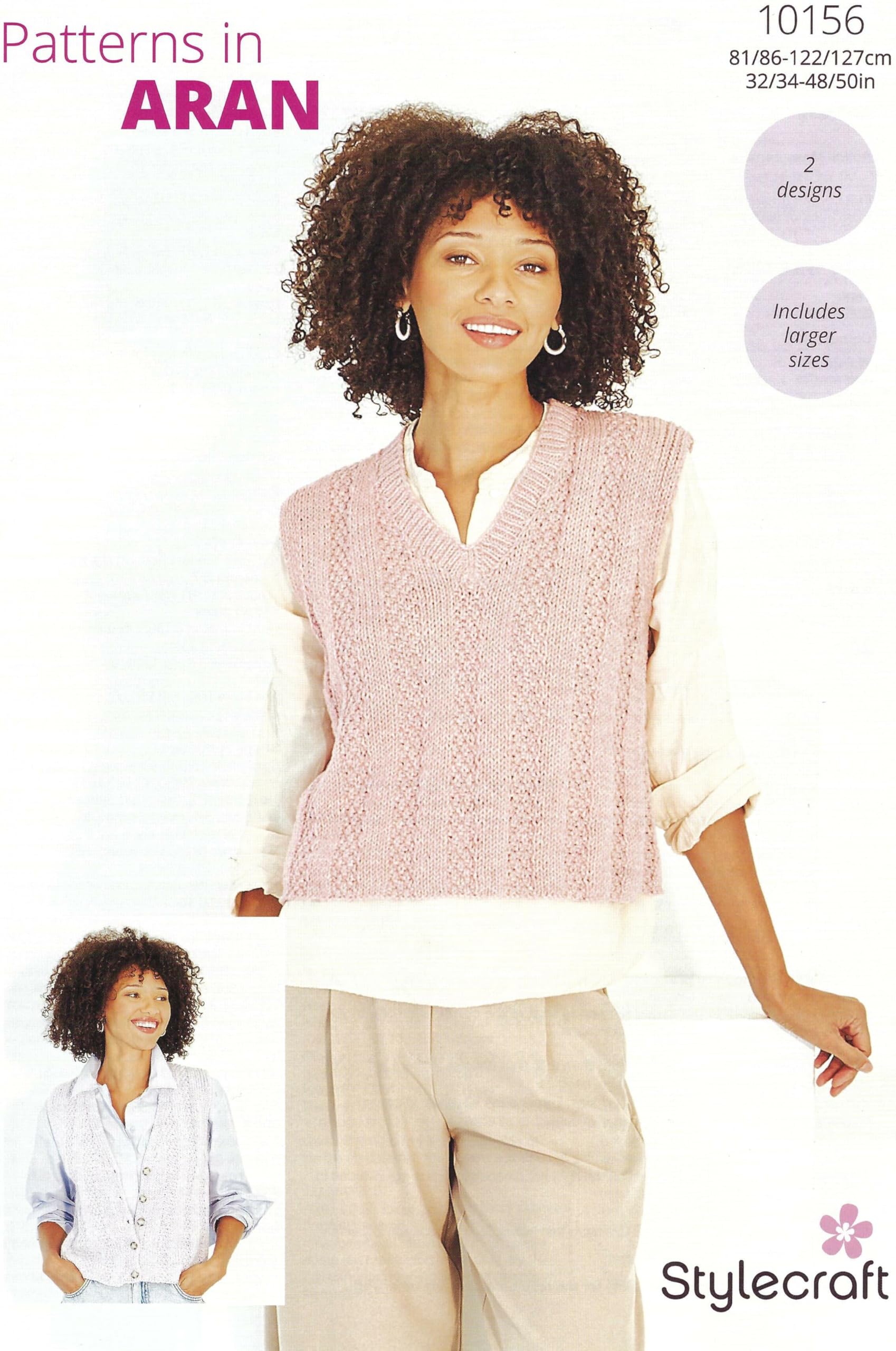 Stylecraft Aran Knitting Pattern Pamphlet - 10156 Ladies Waistcoat & Tabbard (2 Designs) 32/34-48/50in