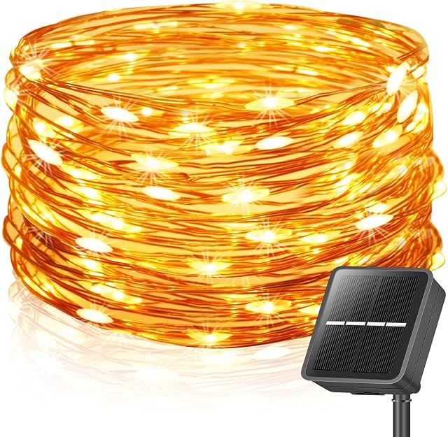 STANBOW Solar Fairy Lights Outdoor, 85FT/26M 240LED Solar String Lights 8 Modes Copper Wire Decorative Solar Powered Garden Light for Tree Patio Tent Fence Summer Party (Warm White), ST-2119