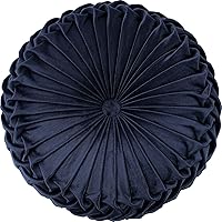 Vista 18 de Cojín redondo blanco de terciopelo decorativo para el hogar, plisado, redondo, relleno de calabaza, cojín para silla, cojín de suelo para sofá