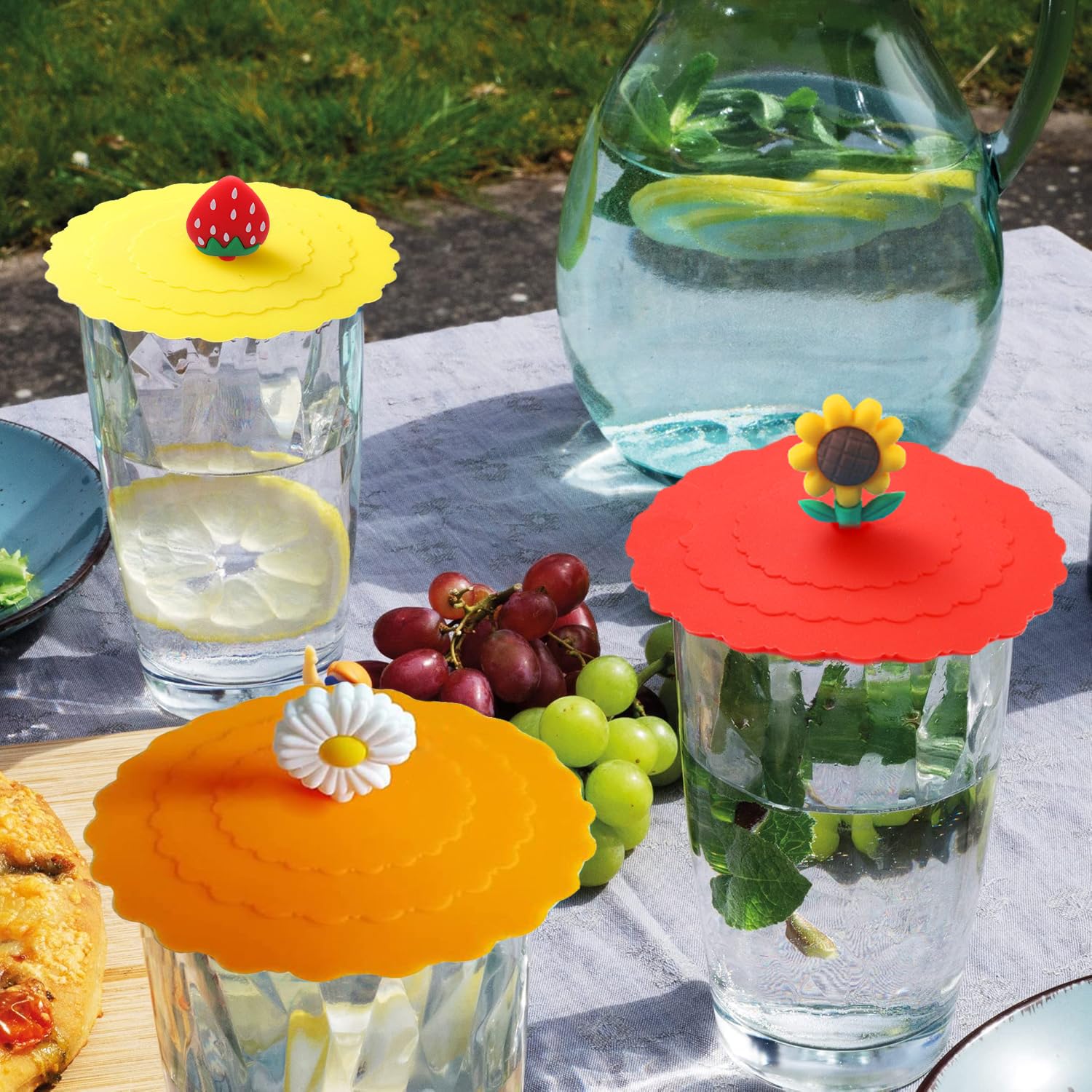 6 Couvercles En Silicone Pour Verres - Protection Anti-insectes Et Anti-poussière Pour Boissons