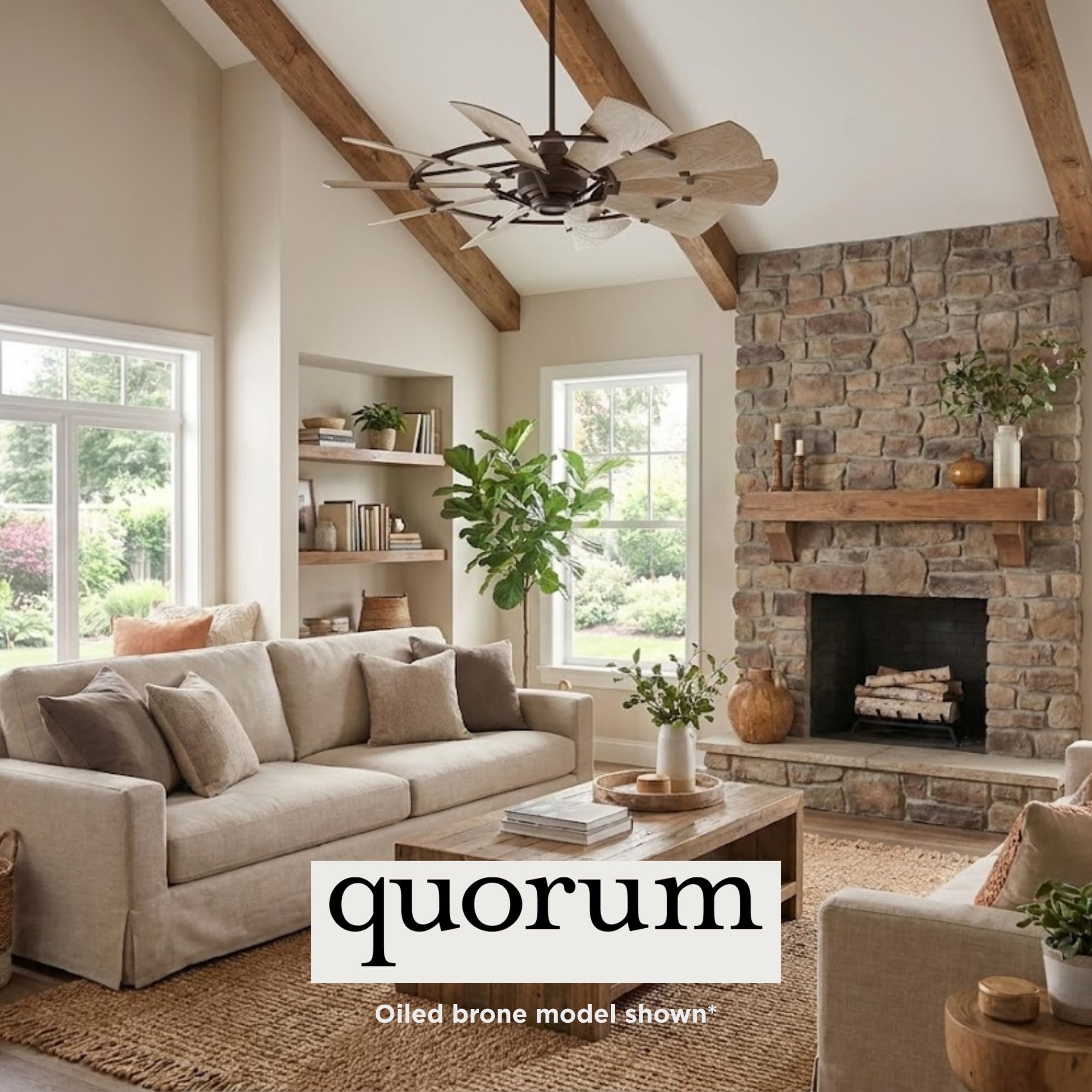 Quorum 96015-69 Windmill 60 Inch Ceiling Fan | 15 Blade Wagon